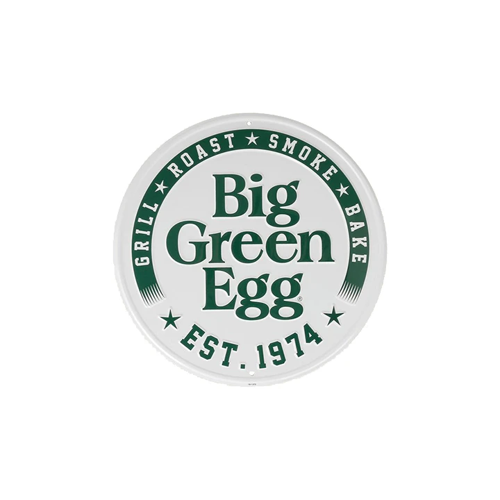 Big Green Egg Rond Tekstbord Wit EST. 1974 1 Big Green Egg Rond Tekstbord Wit EST. 1974