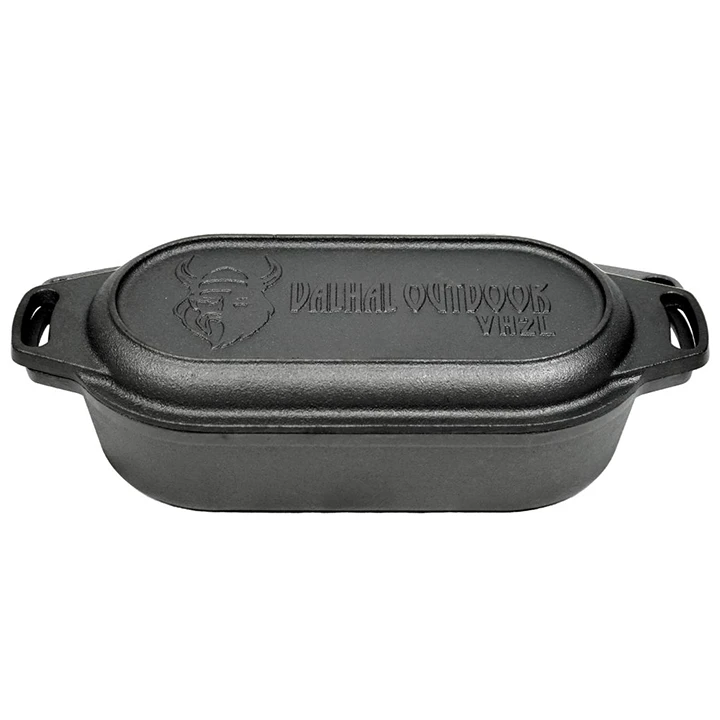 Valhal Outdoor Gietijzeren Dutch Oven Met Grill Deksel Ovaal 2 Liter 1 Valhal Outdoor Gietijzeren Dutch Oven Met Grill Deksel Ovaal 2 Liter