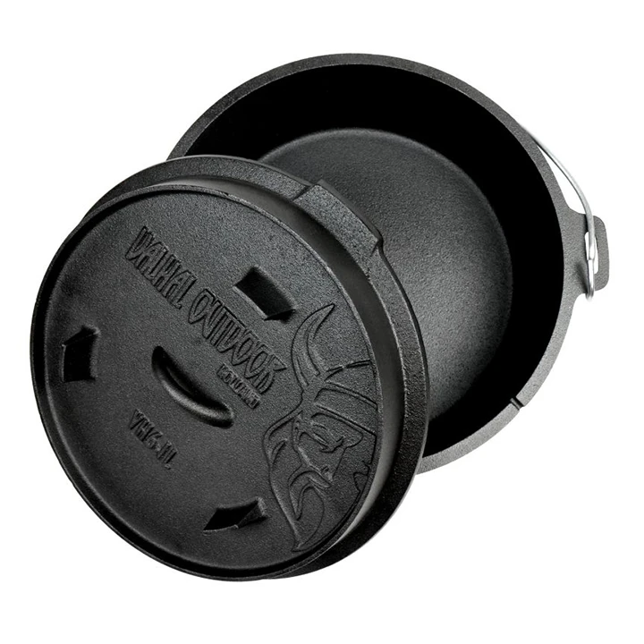 Valhal Outdoor Dutch Oven 6.4 Quarts / 6.1 Liter Met Pootjes Op De Deksel 2 Valhal Outdoor Dutch Oven 6.4 Quarts / 6.1 Liter Met Pootjes Op De Deksel - Afbeelding 2