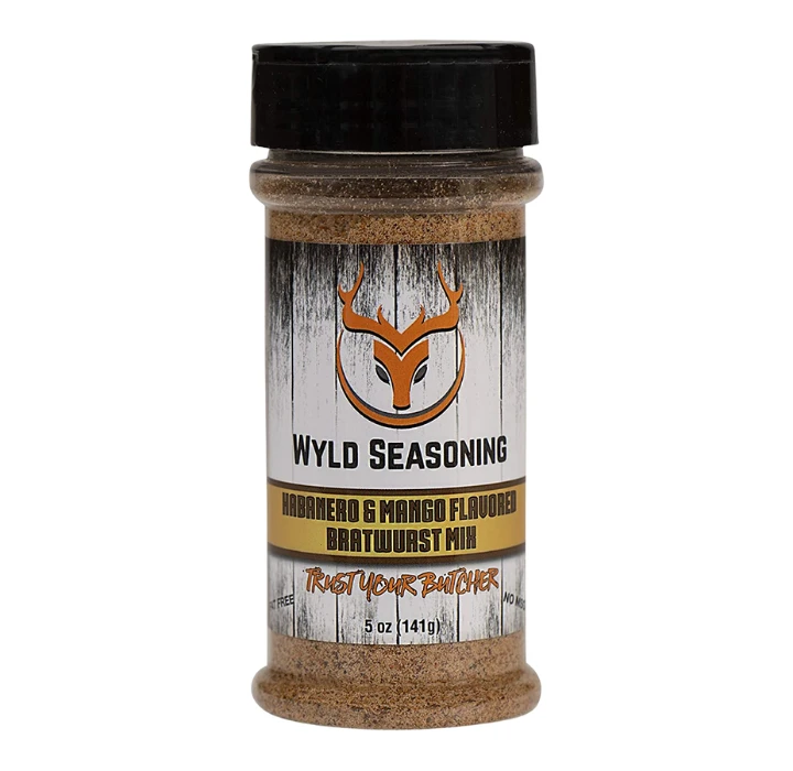 Butcher BBQ Wyld Seasoning Habanero & Mango Flavored Bratwurst Mix 5 Oz 1 Butcher BBQ Wyld Seasoning Habanero & Mango Flavored Bratwurst Mix 5 Oz